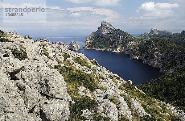 Aussichtspunkt  Küstenlinie  Cap de Formentor  Mallorca oder Mallorca  Spanien  Europa