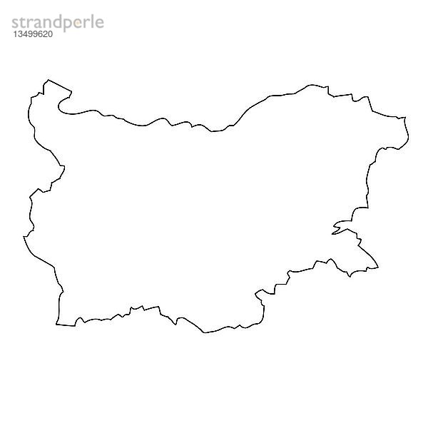 Umriss  Karte von Bulgarien