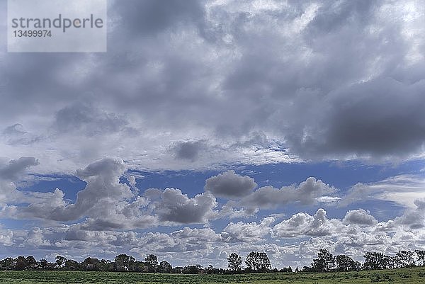 Wolkenformationen  Boddenlandschaft  Darß  Mecklenburg-Vorpommern  Deutschland  Europa