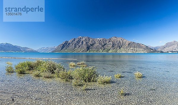 Lake Hawea  klarer See mit Bergen  Region Otago  Südinsel  Neuseeland  Ozeanien