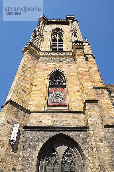 Turm  Stiftskirche von Saint-Martin  Colmar  Elsass  Frankreich  Europa