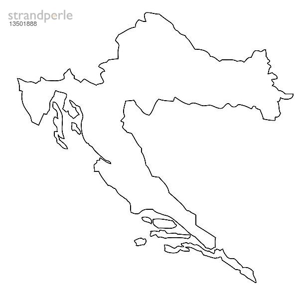Umriss  Karte von Kroatien