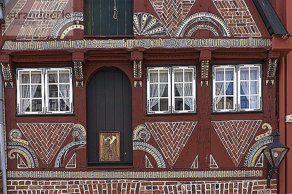 Historisches Altstadthaus von 1596  Detailansicht  LÃ¼neburg  Niedersachsen  Deutschland  Europa