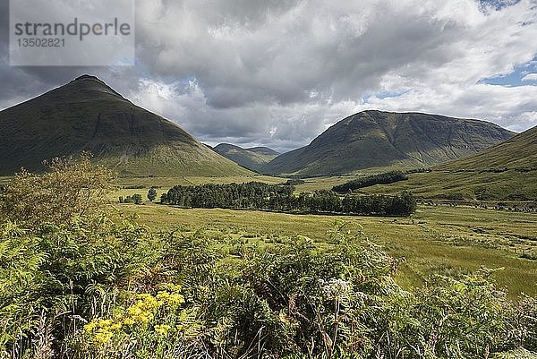 Linker Berg Beinn Dorain  Landschaft bei Bridge of Orchy  West Highlands  Schottland  Großbritannien