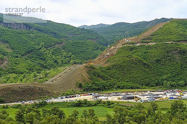 Baustelle der Trans-Adria-Pipeline  Erdgaspipeline  Osum-Tal  Skrapar  Qark Berat  Albanien  Europa