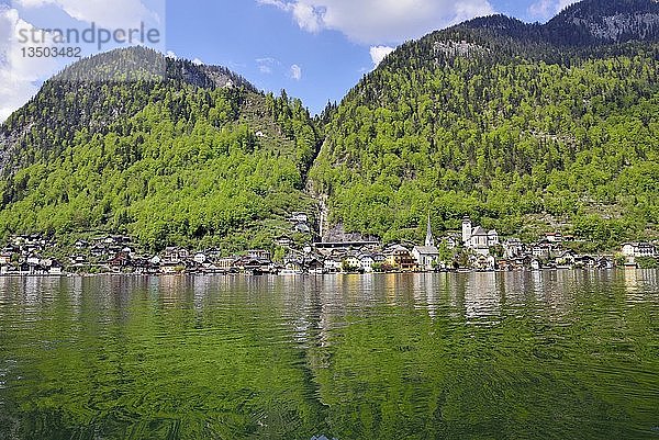 Blick auf Hallstatt am Hallstätter See  Salzkammergut  Dachsteinregion  Oberösterreich  Österreich  Europa