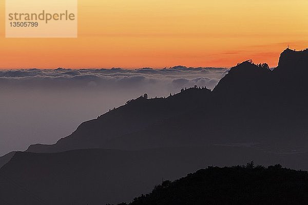 Abendstimmung auf der Altavista  Sonnenuntergang  Caldera de Tejeda  Gran Canaria  Kanarische Inseln  Spanien  Europa