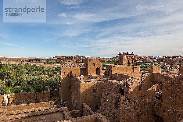 Residenz der Kasbah Ait Benhaddou  Hoher Atlas  Ksar Ait Benhaddou  Provinz Ouarzazate  Souss-Massa-Draâ  Marokko  Afrika