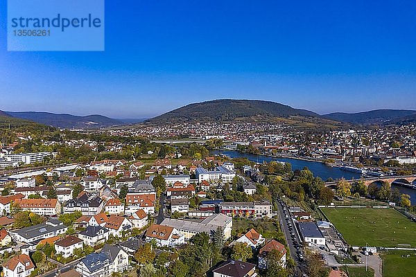 Drohnenaufnahme  Miltenberg am Main  Unterfranken  Bayern  Deutschland  Europa