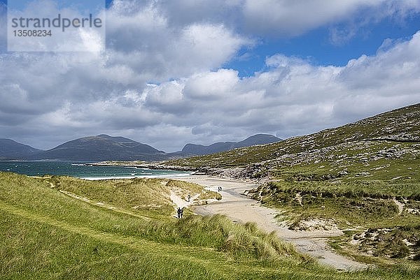 Dünen mit Sandstrand von Luskentyre  Isle of Harris  Äußere Hebriden  Schottland  Vereinigtes Königreich  Europa