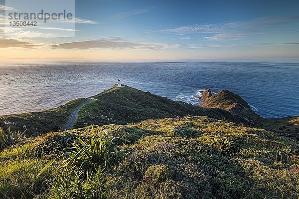 Leuchtturm am Cape Reinga  bei Abendstimmung  Northland  Nordinsel  Neuseeland  Ozeanien