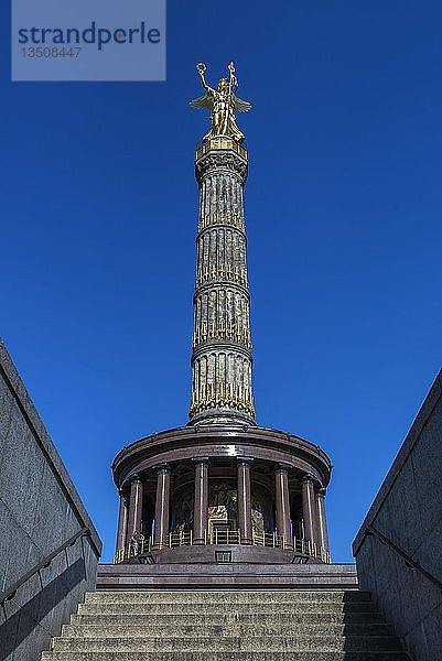 Siegessäule mit Victoria  im Volksmund als Goldelse bekannt  eingeweiht 1873  Berlin  Deutschland  Europa