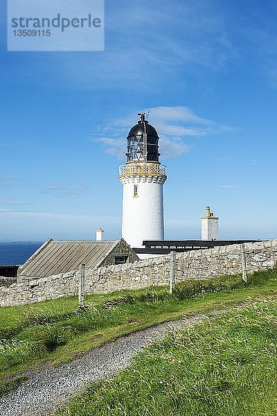 Leuchtturm Dunnet Head an der Nordküste von Schottland  Caithness  Schottland  Vereinigtes Königreich  Europa