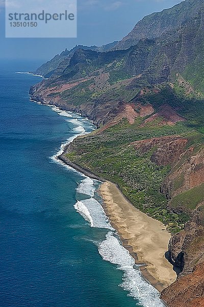 Na Pali Küste  Luftaufnahme  Kaua'i  Hawai'i  Polynesien