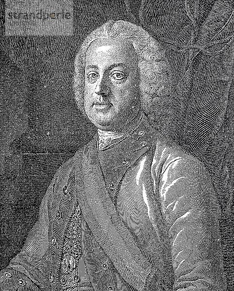 Franz I.  Deutscher  Franz Stephan von Lothringen  8. Dezember 1708  18. August 1765  1745 Kaiser des Heiligen Römischen Reiches  Holzschnitt  Deutschland  Europa
