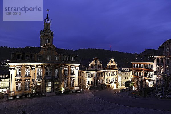 Marktplatz mit dem barocken Rathaus  Altstadt von Schwäbisch Hall  Baden-Württemberg  Deutschland  Europa