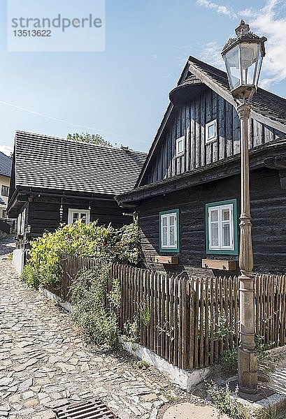 Traditionelle Fachwerkhäuser in Stramberk  Tschechische Republik  Europa