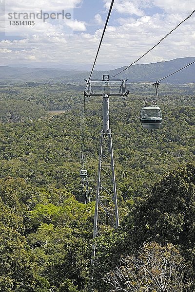 Skyrail Rainforest Cableway  mit 7 5 km die längste Seilbahn der Welt  Kuranda  Queensland  Australien  Ozeanien
