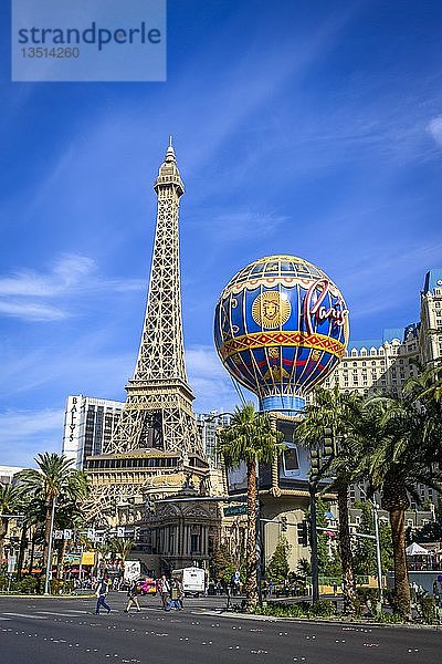 Rekonstruierter Eiffelturm  Hotel Paris am Las Vegas Boulevard  Las Vegas Strip  Las Vegas  Nevada  USA  Nordamerika