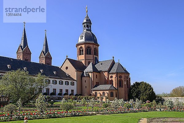 Ehemaliges Benediktinerkloster mit Klostergarten  Seligenstadt  Hessen  Deutschland  Europa
