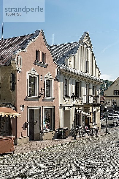 Traditionelle Barockhäuser am Hauptplatz in Stramberk  Tschechische Republik  Europa