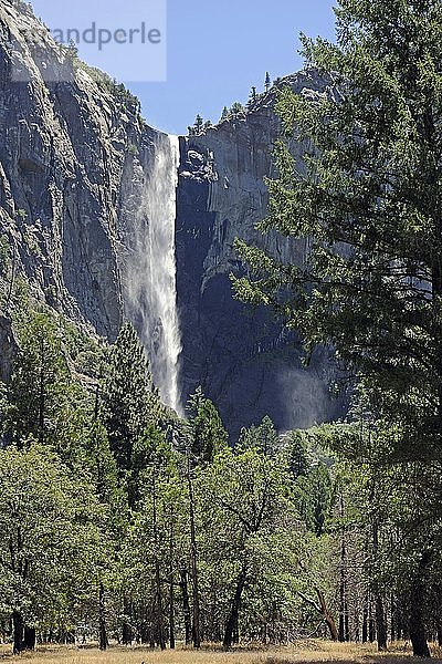 Bridalveil Falls  ein Wasserfall im Yosemite-Nationalpark  Kalifornien  USA  Nordamerika