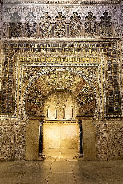 Mihrab  islamische Gebetsnische  Kathedrale  Mezquita  Córdoba  Andalusien  Spanien  Europa