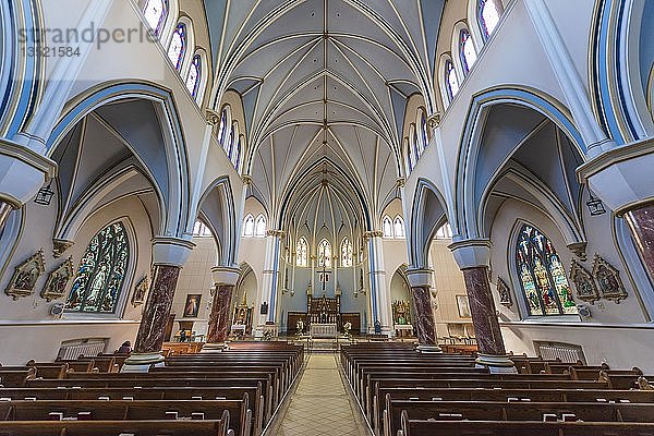 Innenraum mit Altar  Kathedrale Holy Rosary Cathedral  Gotik des 19. Jahrhunderts  Downtown  Vancouver  Kanada  Nordamerika