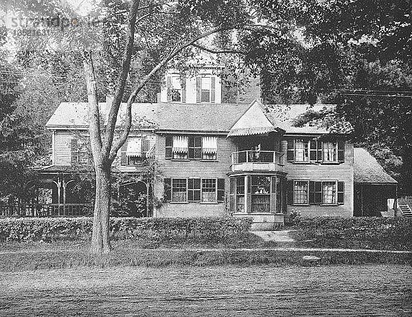 Bundesstaat Massachusetts  das Hawthorn-Haus im Dorf Concord  das Haus von Nathaniel Hawthorne  einem amerikanischen Romanautor  historisches Foto  Amerika
