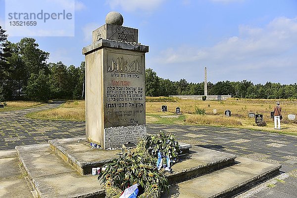 Gedenkstein  Konzentrationslager-Gedenkstätte Bergen-Belsen  Niedersachsen  Deutschland  Europa