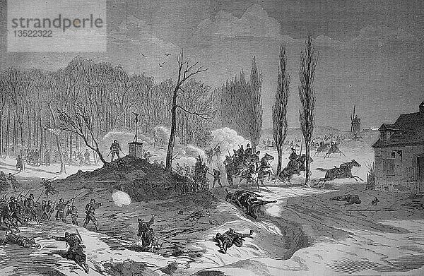 Schlacht bei Le Quesnel am 23. November  Deutsch-Französischer Krieg 1870/71  Holzschnitt  Frankreich  Europa
