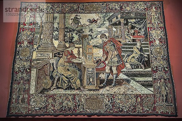 Wandteppich  Der Einfluss des Merkur auf die Arbeit des Volkes  Brüssel um 1550/60  Nationalmuseum  Mu? Nchen  Oberbayern  Bayern  Deutschland  Europa