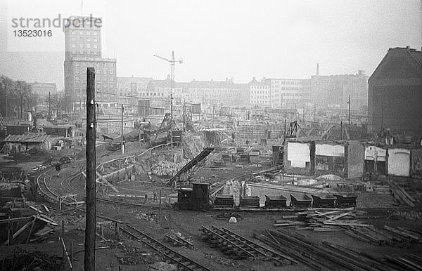 Baustelle  1945  Roßplatz  Leipzig  Sachsen  DDR  Deutschland  Europa