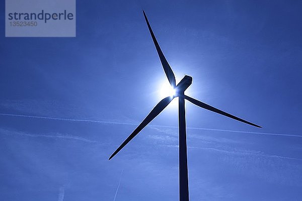 Windkraftanlage bei Kirchberg an der Jagst  Baden-Württemberg  Deutschland  Europa