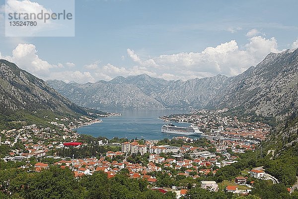 Kotor und die Bucht von Kotor  Provinz Kotor  Montenegro  Europa