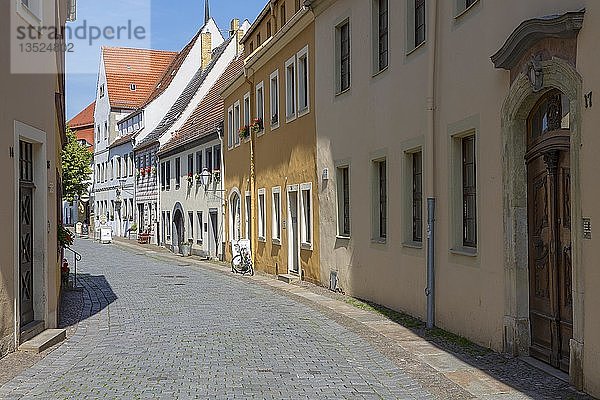 Schlossstraße in der Altstadt von Torgau  Sachsen  Deutschland  Europa