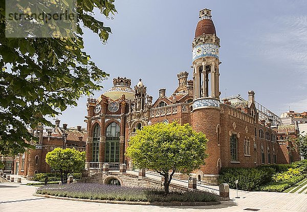 Historischer Krankenhauskomplex des Hospital de la Santa Creu i Sant Pau  Barcelona  Katalonien  Spanien  Europa