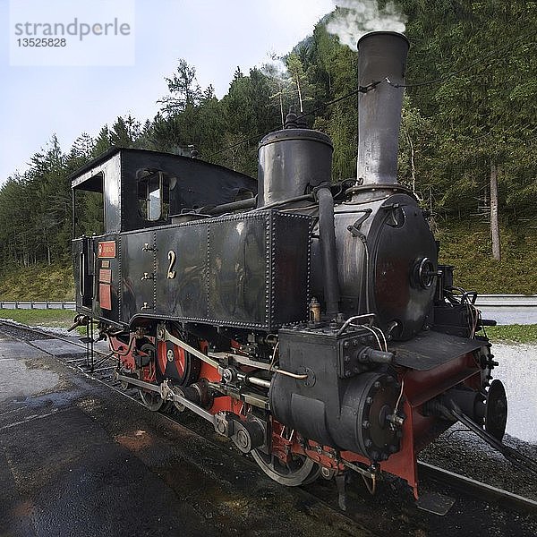 Historische Lokomotive der Achensee-Dampf-Zahnradbahn  Tirol  Österreich  Europa