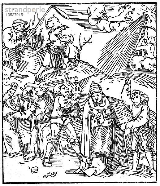 Kampf gegen das Papsttum  Holzschnitt von 1522  Frankreich  Europa