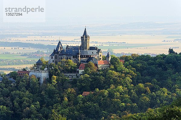 Blick auf Schloss Wernigerode  Wernigerode  Harz  Sachsen-Anhalt  Deutschland  Europa *** WICHTIG: Gesperrt für Postkarten in Deutschland ***