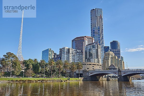 Wolkenkratzer am Yarra-Fluss  Stadtzentrum  Melbourne  Victoria  Australien  Ozeanien