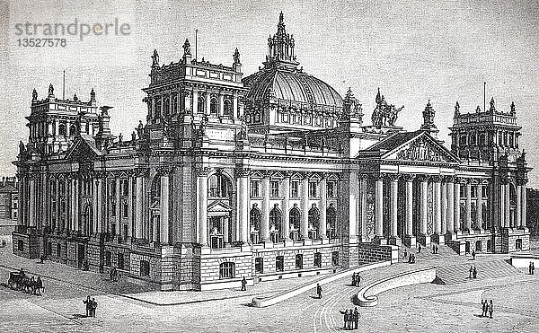Der Reichstag von Berlin  Deutschland  im Jahr 1894  Holzschnitt  Deutschland  Europa