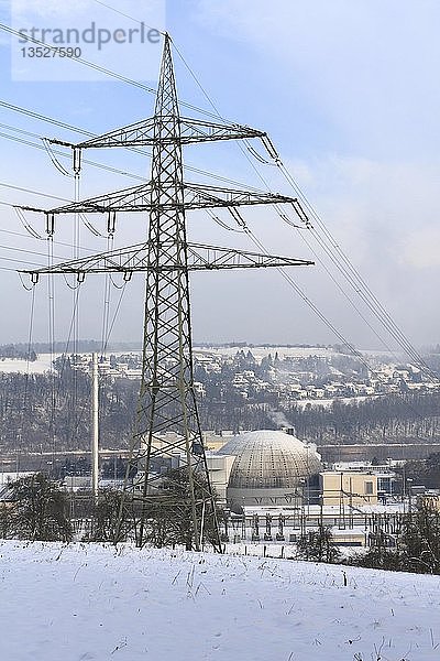 Stillgelegtes Kernkraftwerk Obrigheim  Obrigheim am Neckar  Neckar-Odenwald  Baden Württemberg  Deutschland  Europa