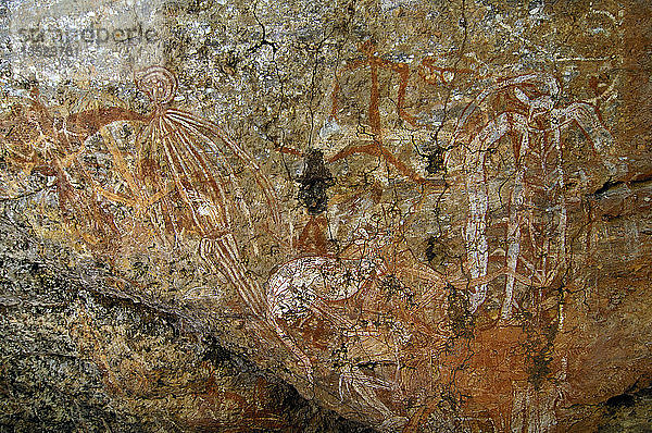 20000 Jahre alte Malereien der Aborigines im Gebiet von Nourlangie  Northern Territory  Australien