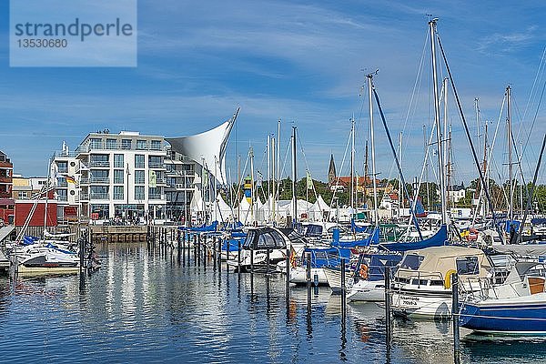 Yachthafen mit Segelyachten  Eckernförde  Schleswig-Holstein  Deutschland  Europa