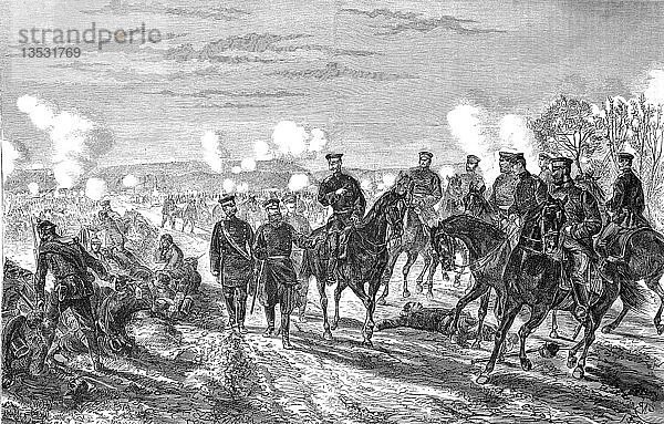 Schlacht bei Nuits am 18. Januar  Deutsch-Französischer Krieg 1870/71  Holzschnitt  Frankreich  Europa