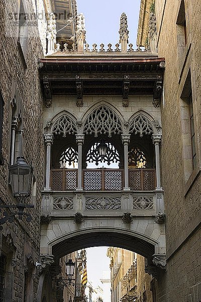 Seufzerbrücke  Barri Gòtic  Gotisches Viertel  Barcelona  Katalonien  Spanien  Europa