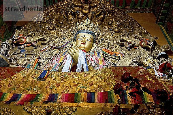 Buddha-Statue Manjushri im Drepung-Kloster  Zentraltibet  Lhasa  Tibet  China  Asien