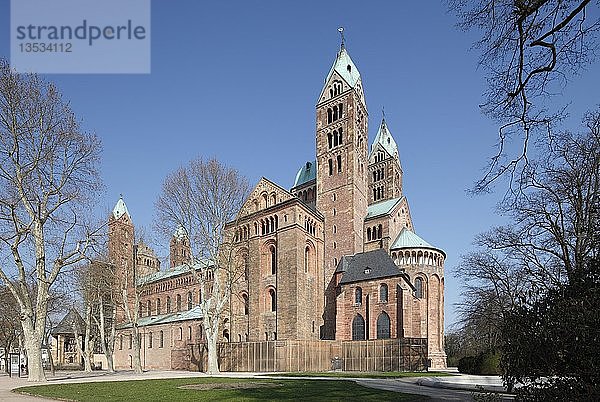 Speyerer Dom  Kaiserdom zu Speyer  Südfassade  Speyer  Rheinland Pfalz  Deutschland  Europa