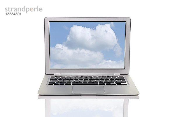 Laptop mit Wolken